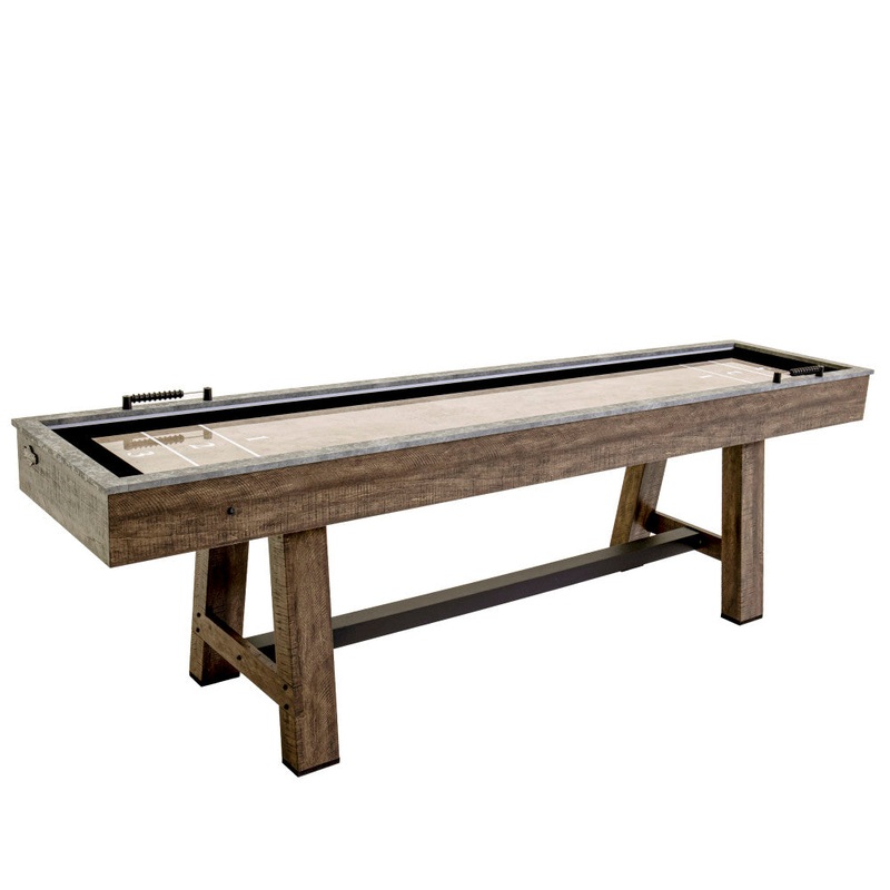 Stonebridge 9′ LED Light Up Shuffleboard Table with Bonus Bowling Game