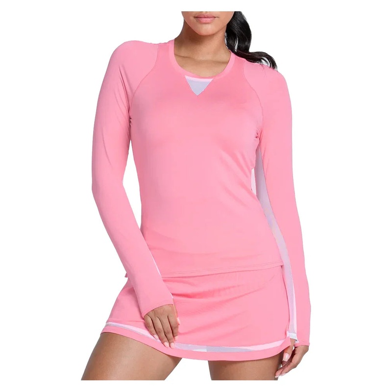 Women’s LUV High Low Breezy Long Sleeve Tennis Top Flamingo