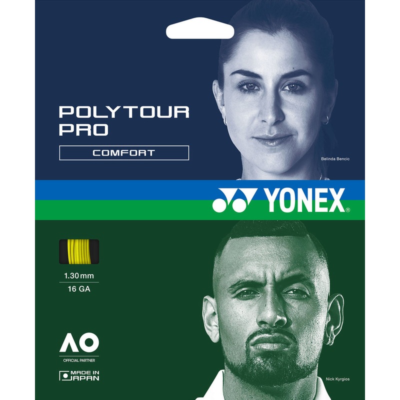Yonex Polytour Pro 1.30mm 12M Set 12m Set FLASH YELLOW