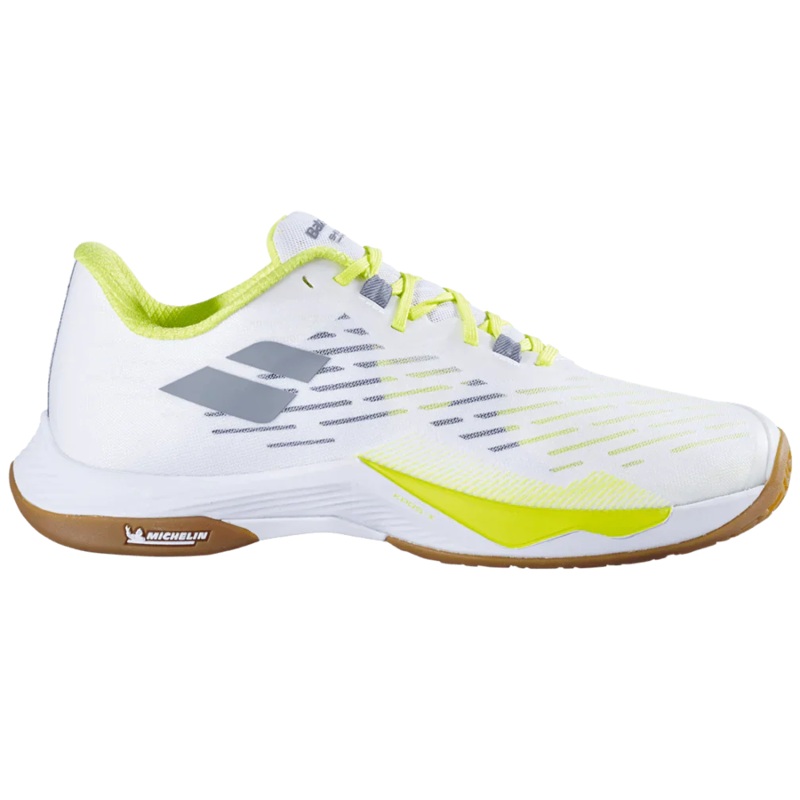 Babolat Shadow Tour 5 Badminton Shoes Men – White/Lime UK 9.5