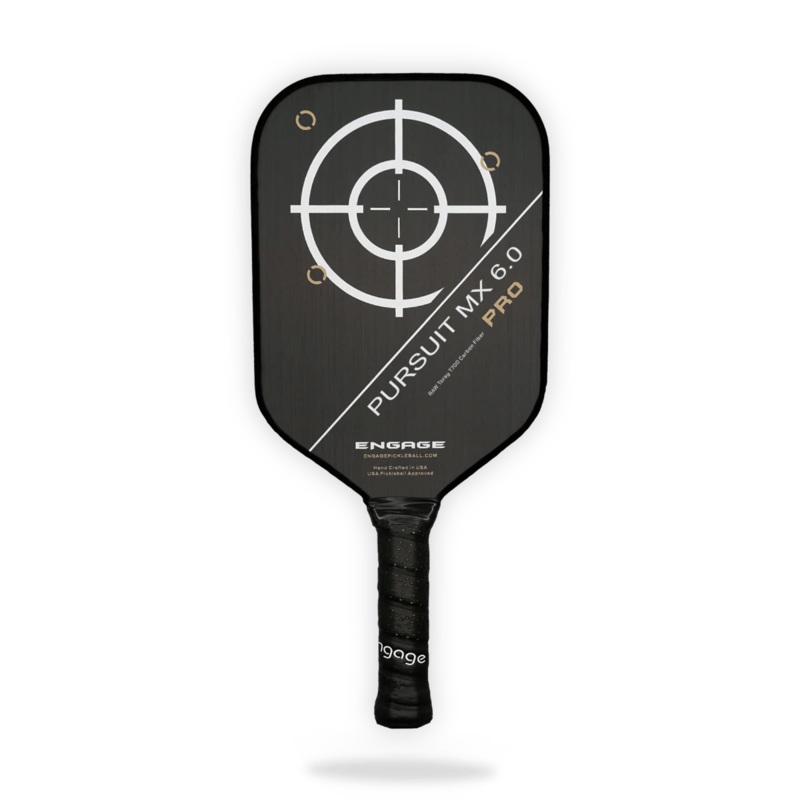 Engage Pursuit Pro MX 6.0 Raw T700 Carbon Fiber Pickleball Paddle Standard Arctic Gold