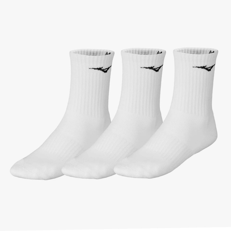 MIZUNO Training Crew Socks (3 Pack) UNISEX – White S: US(M)4-5.5/ US(W)5.5-7/ EU35-37/ UK3-4.5