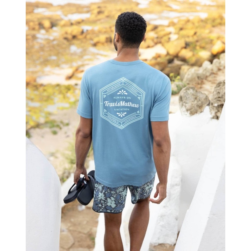 Travismathew Men’s Maximum Stay Tee Captains Blue Small