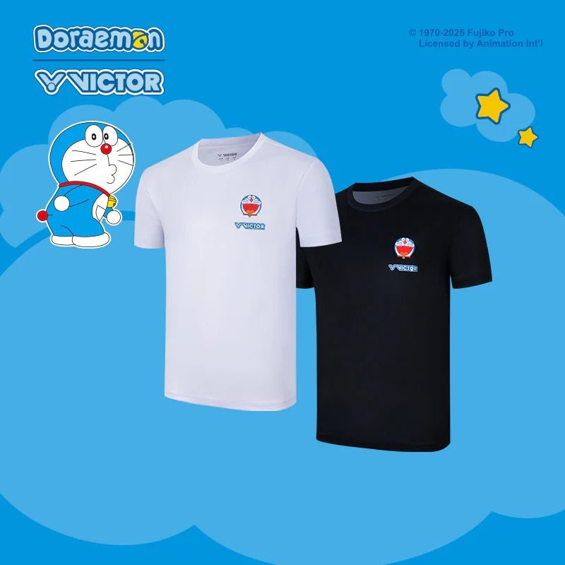 VICTOR x Doraemon Sports T-Shirt UNISEX T-504DRM Multiple Colors A – White ASIA XS