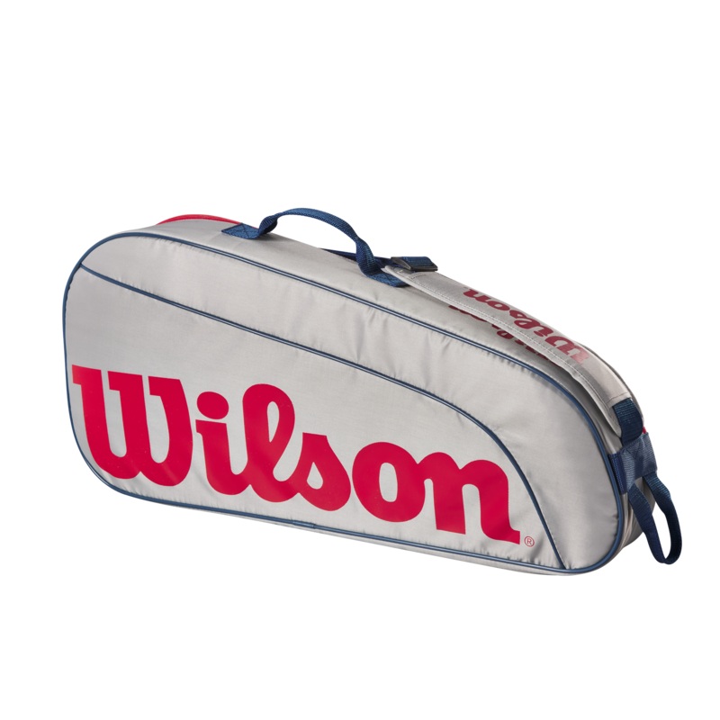 Wilson Junior 3 Pack Racket Bag – Grey/Red Grey Eqt/Red 3 Rackets