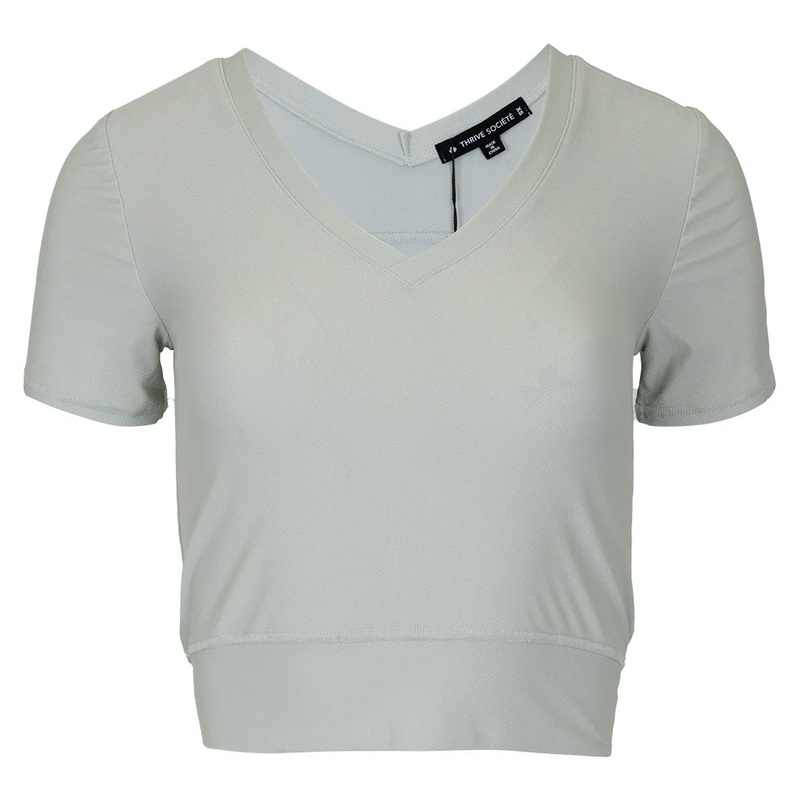 Women`s Double-V Crop Tennis Top