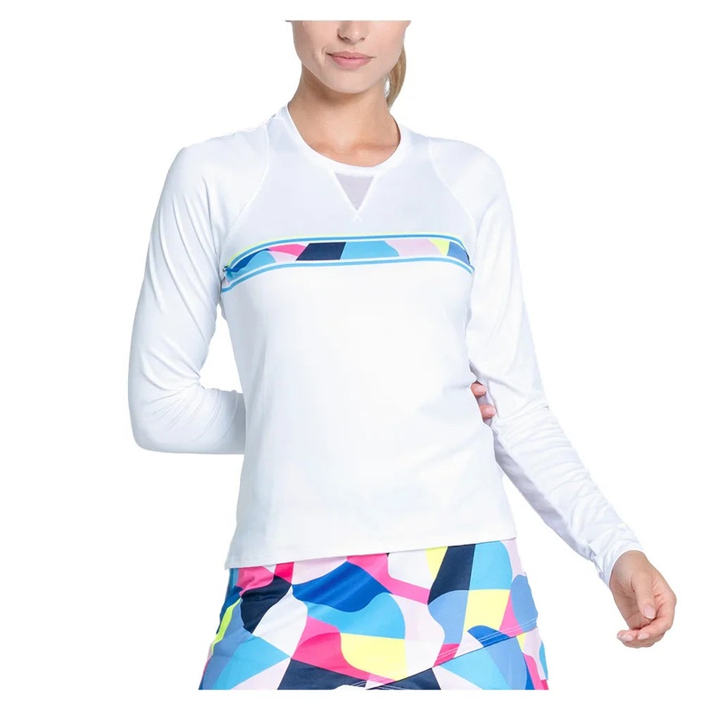 Women`s Paddle Groove Long Sleeve Pickleball Top Multicolor