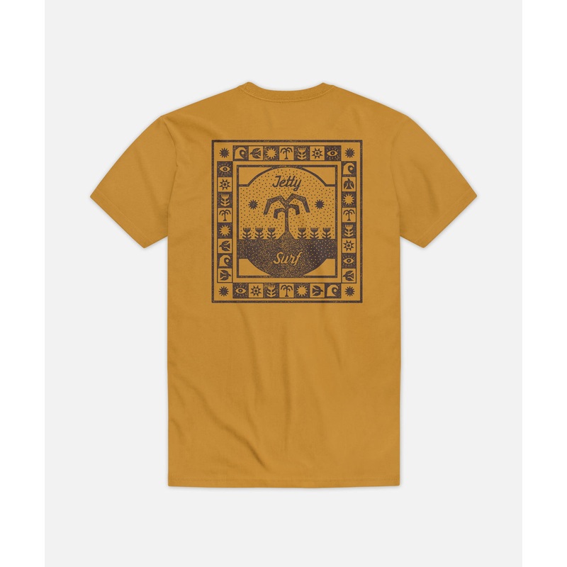 Jetty Mens Garden Tee Mustard Small