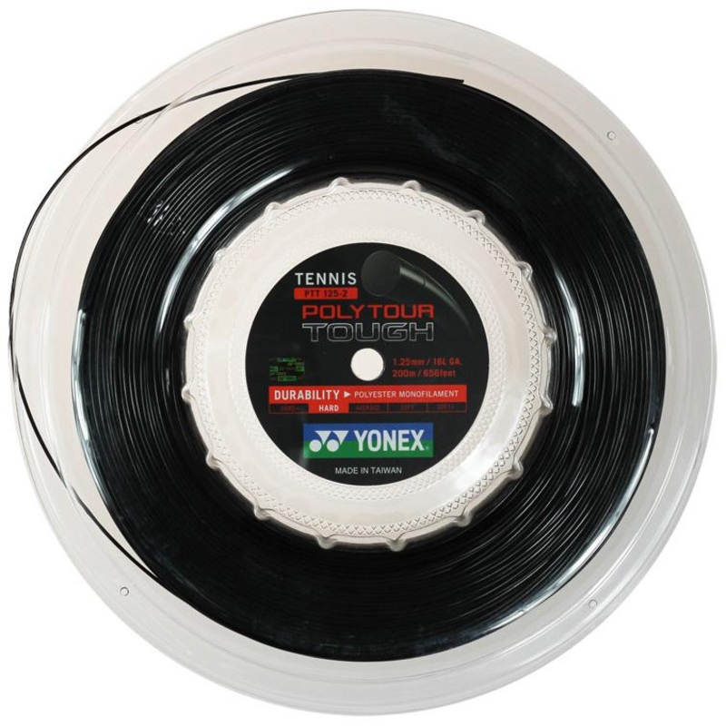 Yonex Polytour Tough 1.25mm 200m Tennis String 200m Reel BLACK