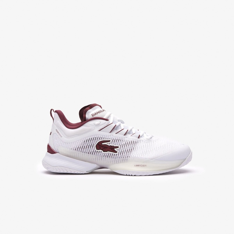 Lacoste AG-LT23 Ultra Medvedev Men’s Tennis Shoes – White/Burgundy