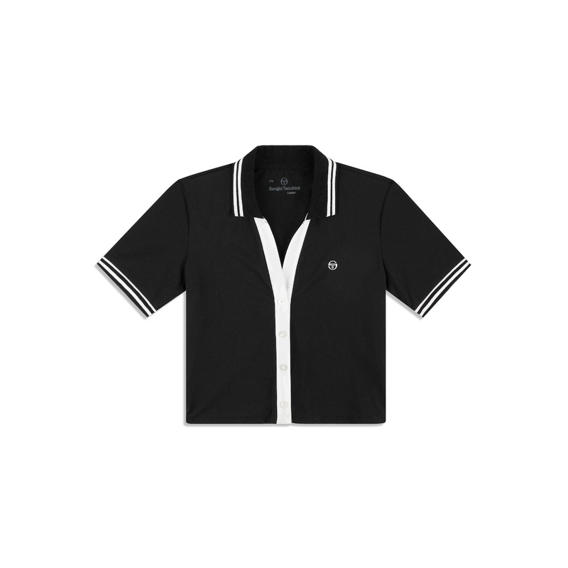 Sergio Tacchini Idalia Cropped Polo – Black Beauty