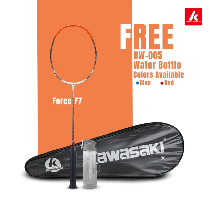 Force F7 Unstrung Badminton Racket (Orange) – 3U/G1 Kawasaki | Kibi Sports
