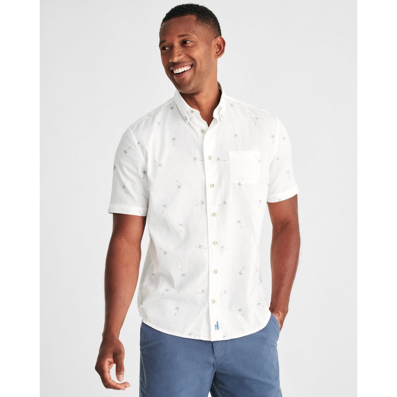 Johnnie O Mens Leif Hangin Out Button Up Shirt White Small