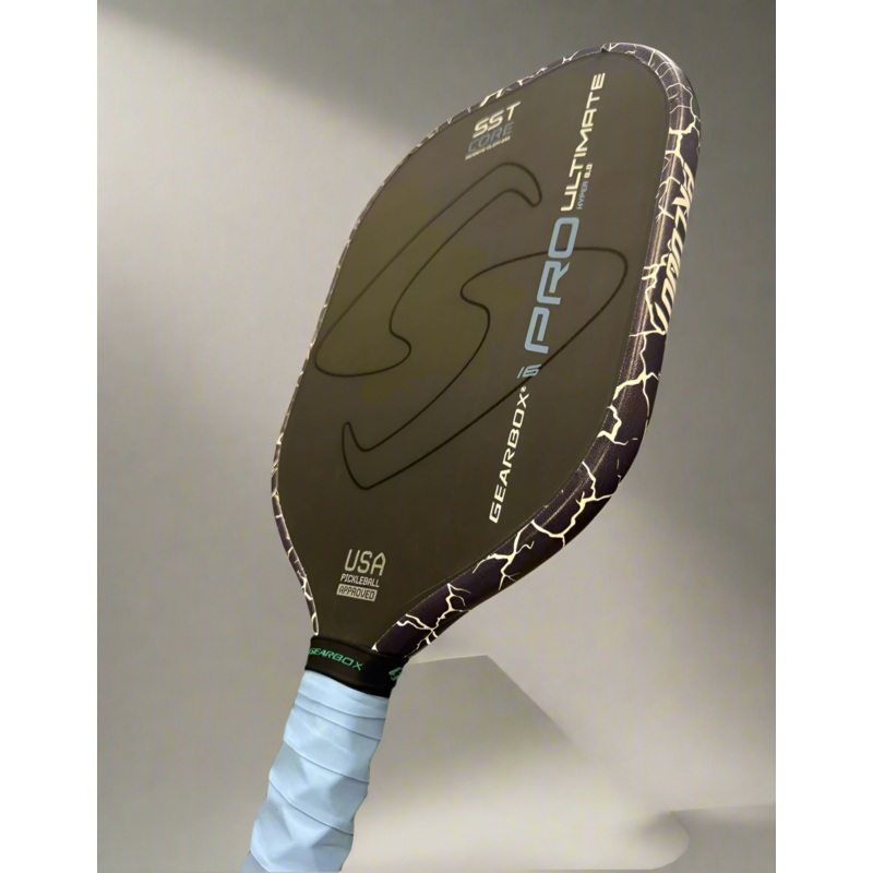 Custom GEARBOX Pro Ultimate Hyper 16mm – Pickleball Paddle – Hesacore Grip – Slyce Speed Cap – Outlaw