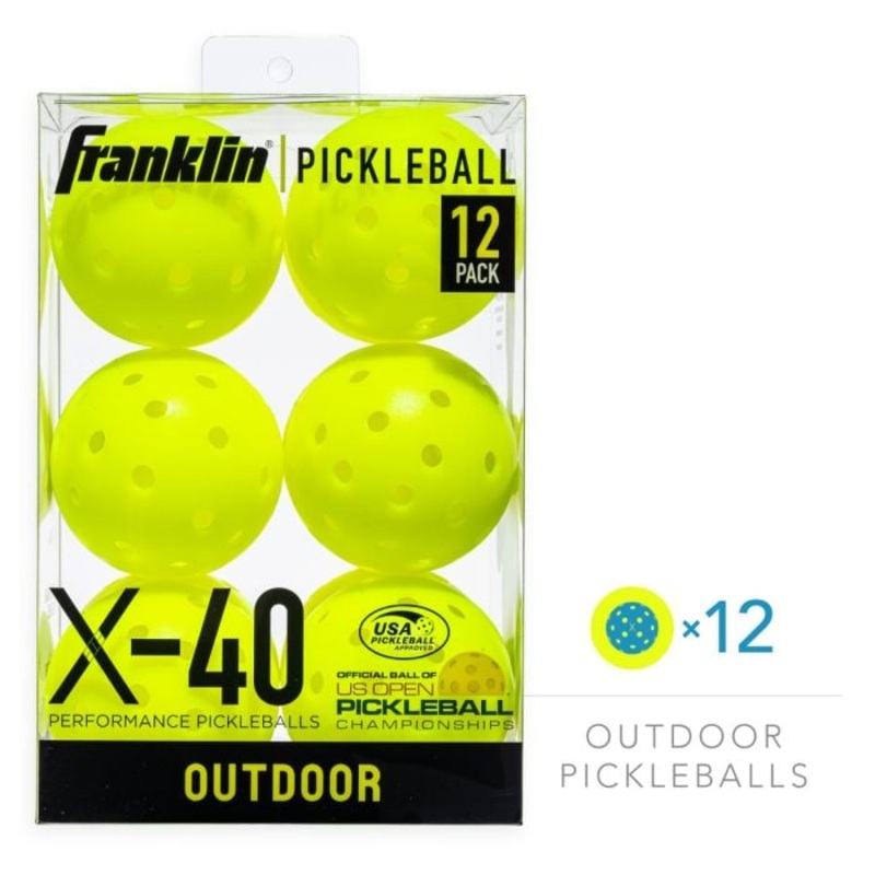 Franklin Pickleball X-40 Outdoor 12-Pack Optic
