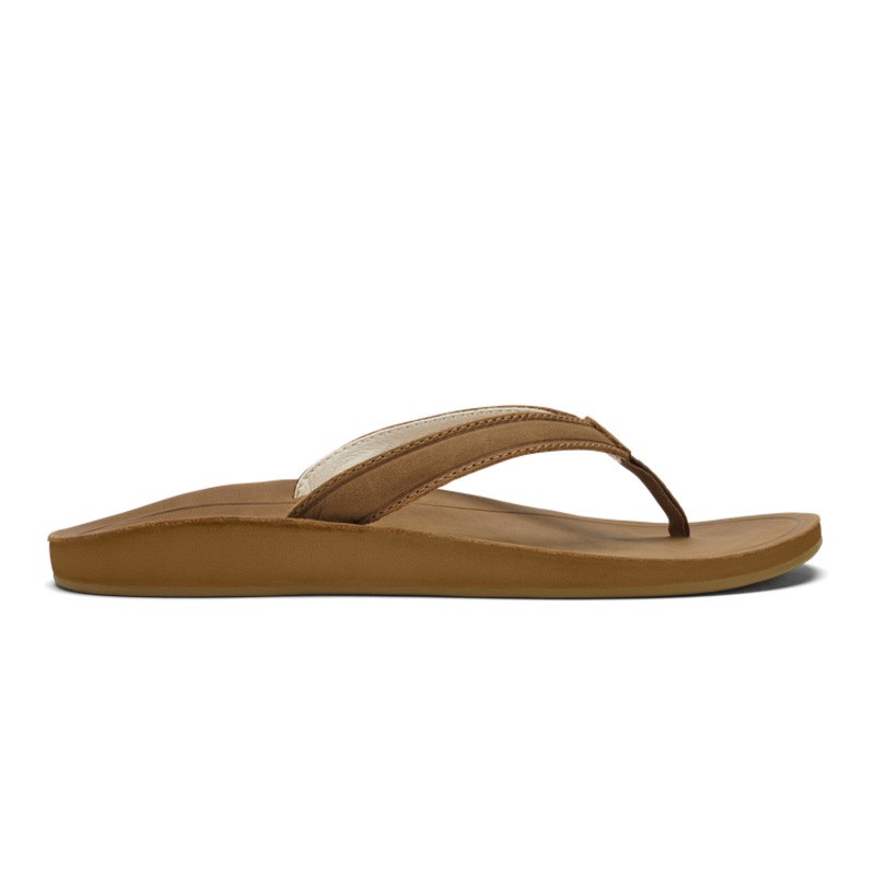 Olukai Women’s Southshore Waterproof Leather Sandals Toffee/Toffee 6