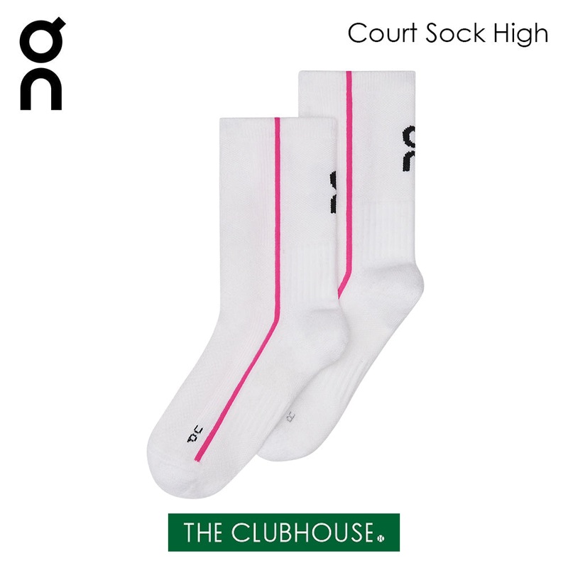On Court Sock High Unisex White/Pink XS