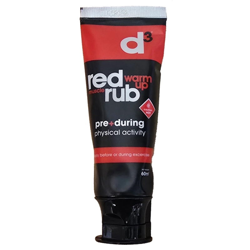 D3 Red Muscle Warm Up Rub 60ml (RRUB060RDR) RED 60ml