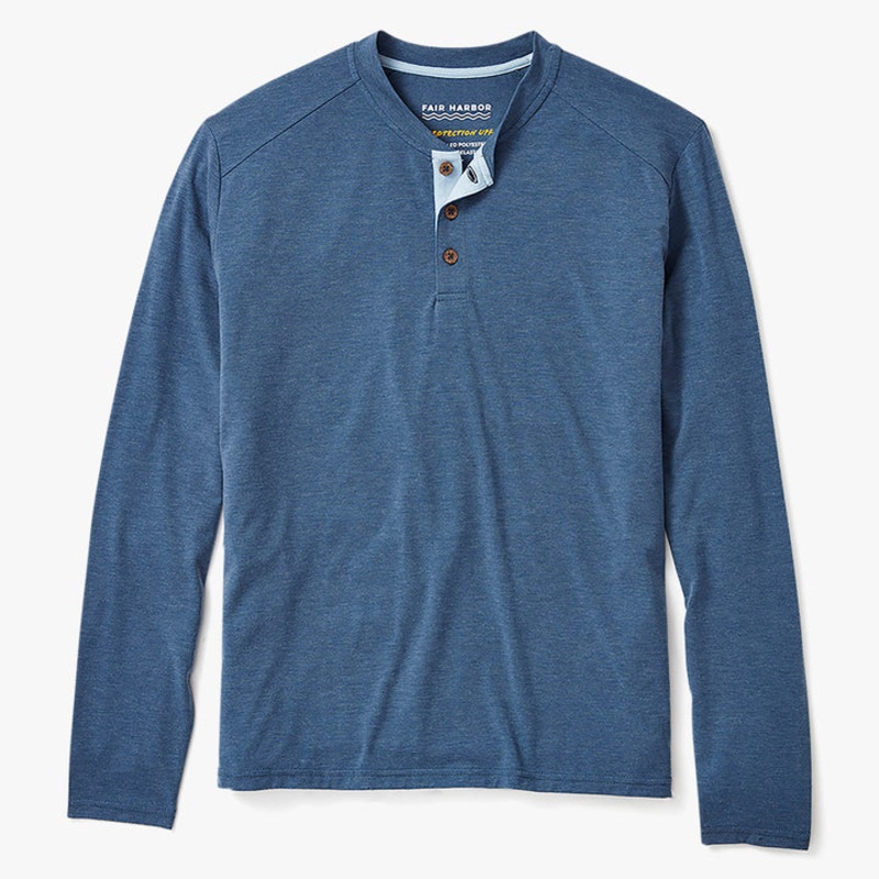 Fair Harbor Mens Seabreeze Henley Dark Denim Small