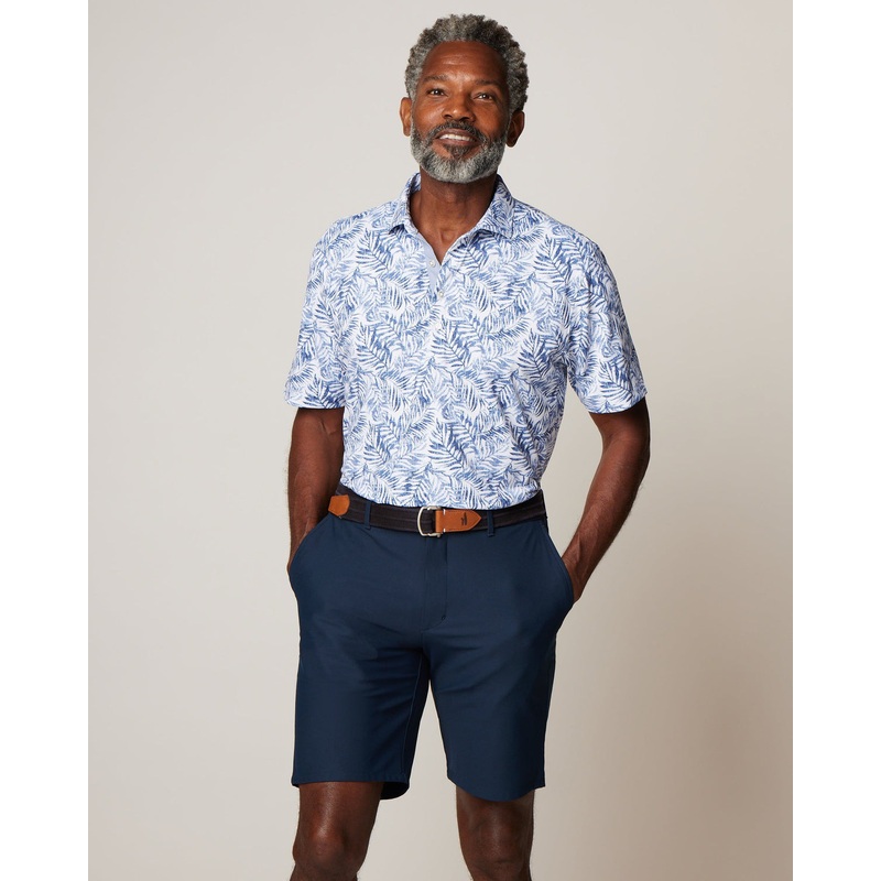Johnnie-O Men’s Aiken Printed Mesh Performance Polo Lake Small