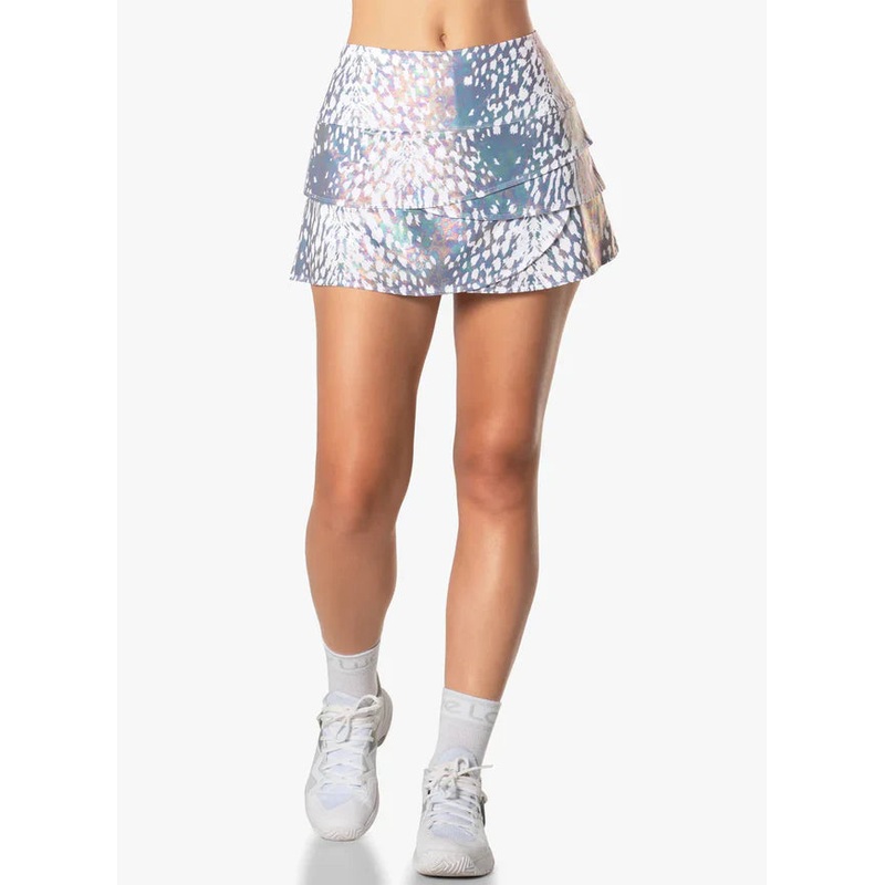 Women’s Lucky In Love Oil Slick Scallop Tennis Skirt Small