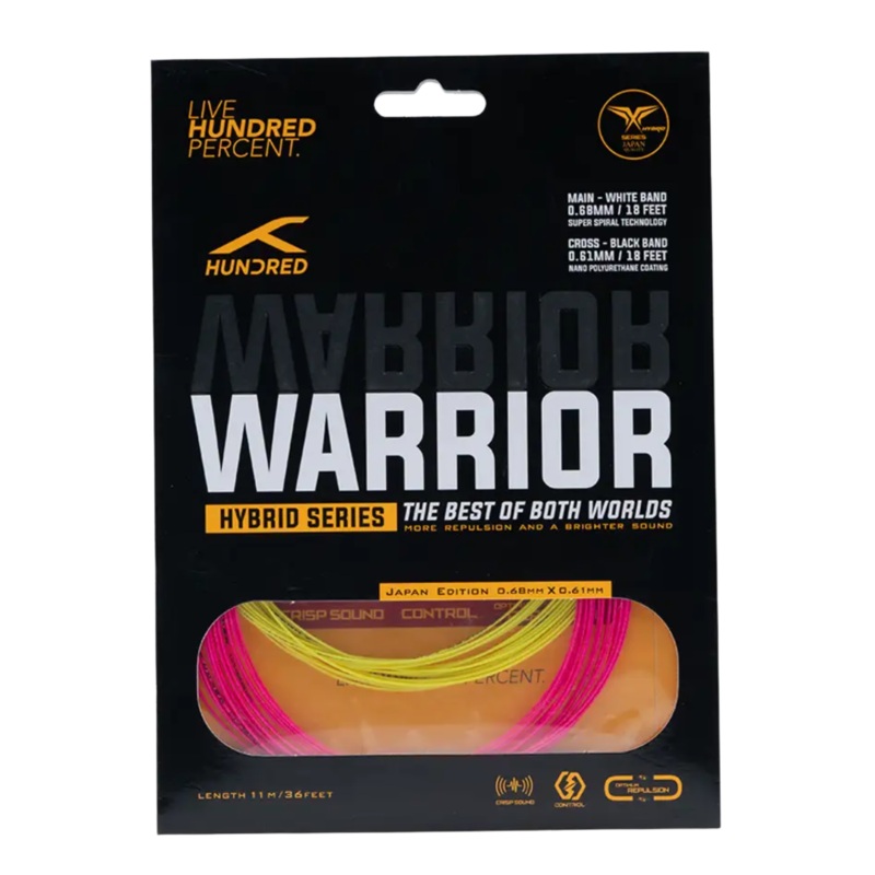 Hundred Hybrid Warrior (HBAA-3M069-4) Badminton String Candy Pink/Sorbet Lime 10m Set