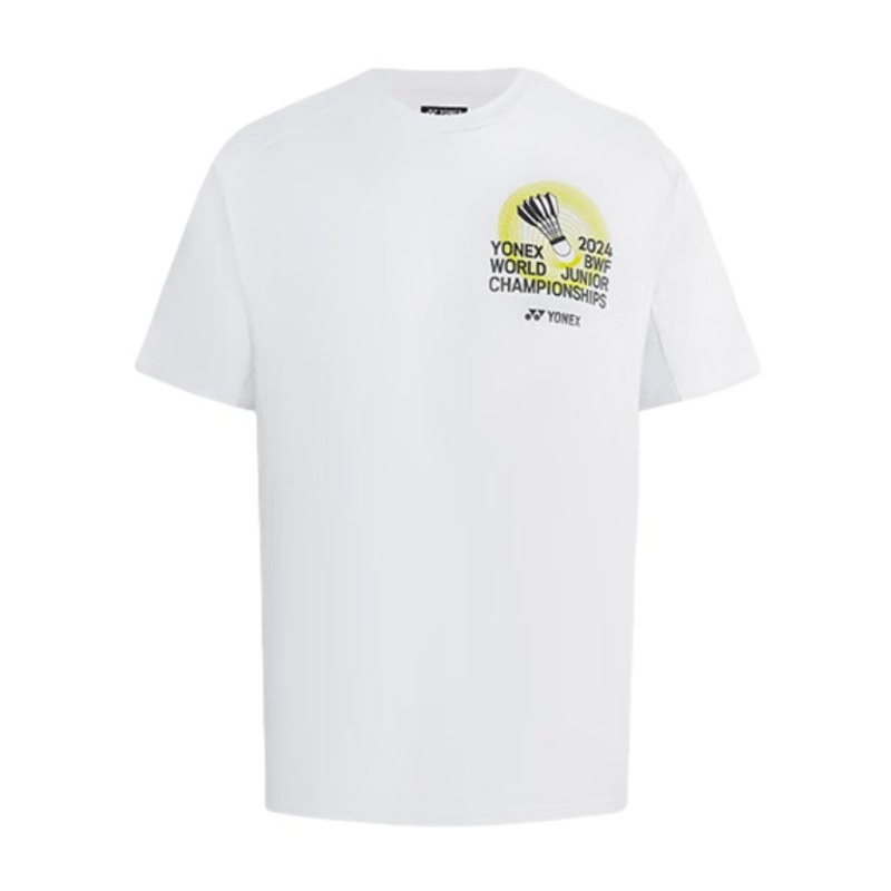 (CLEARANCE) YONEX Unisex BWF World Junior 2024 Souvenir Shirt YOB24132EX White ASIA M/ EURO S/ JP M