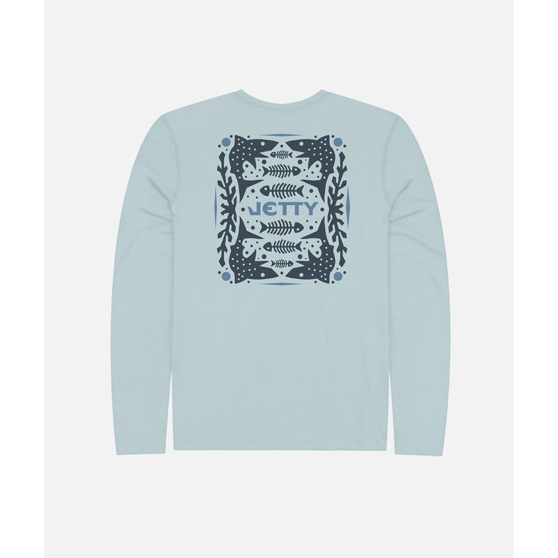 Jetty Mens Chaser Uv Long Sleeve Tee Light Blue Small