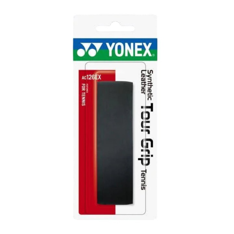 YONEX Super Leather Tour Replacement Grip for Tennis (1 wrap) AC126EX – Black