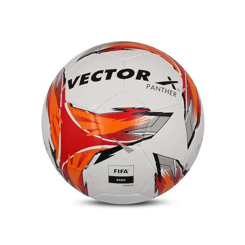 VECTOR X PANTHER Rubberized thermo Fusion FIFA Football  | Kibi Sports Red-White-Black 5