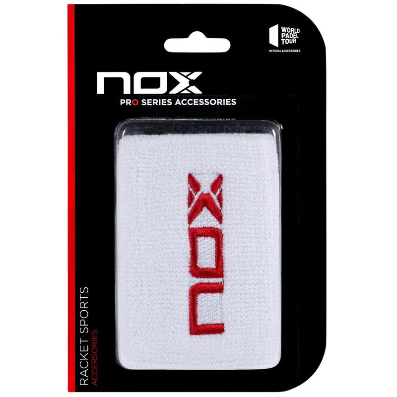 Muequeras Nox Blanco/Rojo (Pack x2)