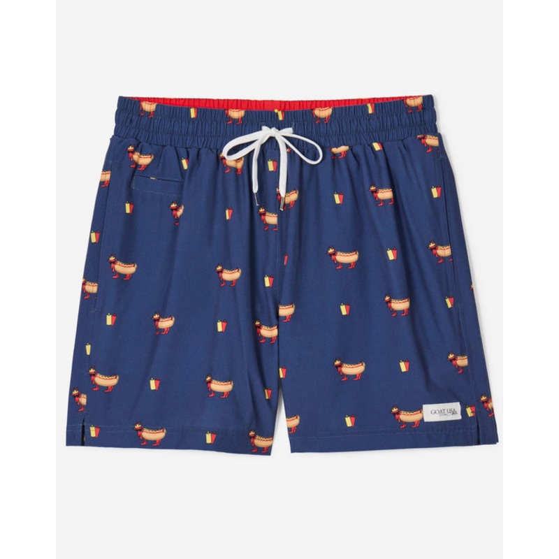 Goat USA Boys’ Hot Dog Bathing Suit Navy Youth Small