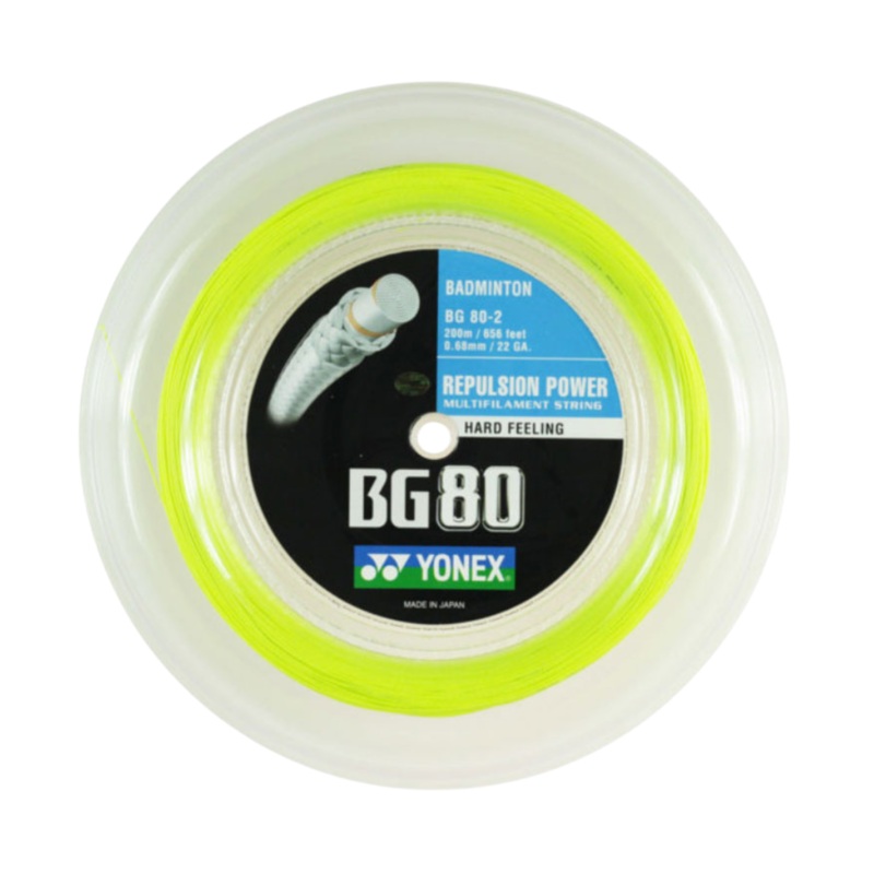 Yonex BG80 Badminton String (200m Reel) Yellow Yellow 200m Reel