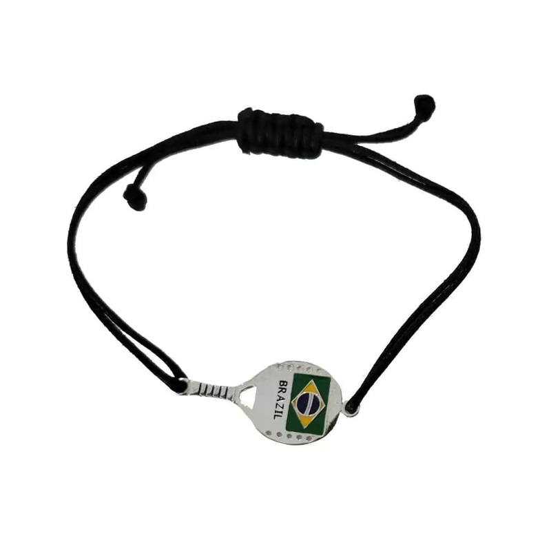 Bracelet with Beach Tennis Racket and Brazilian Flag