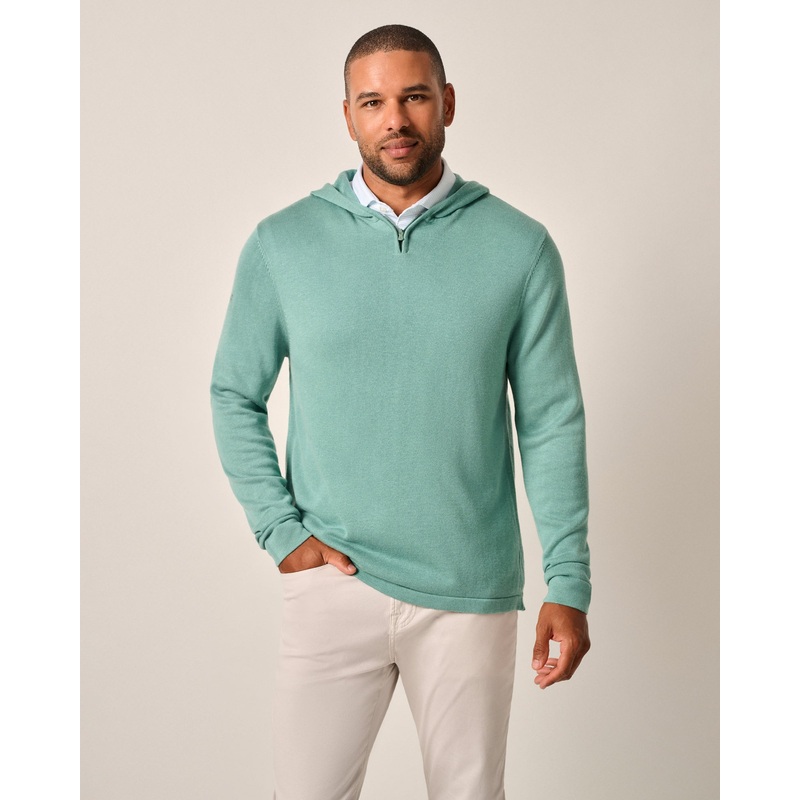 Johnnie-O Men’s Royce Performance 1/4 Zip Hoodie Green Grass Small