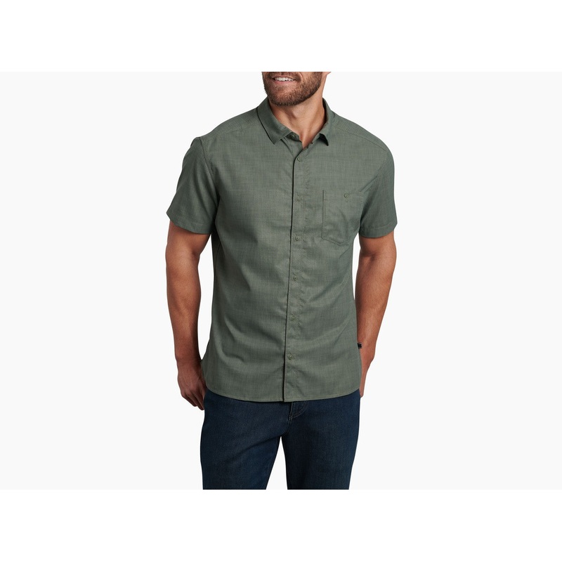 Kuhl Mens Persuader Ss Full Button Small Dark Forest