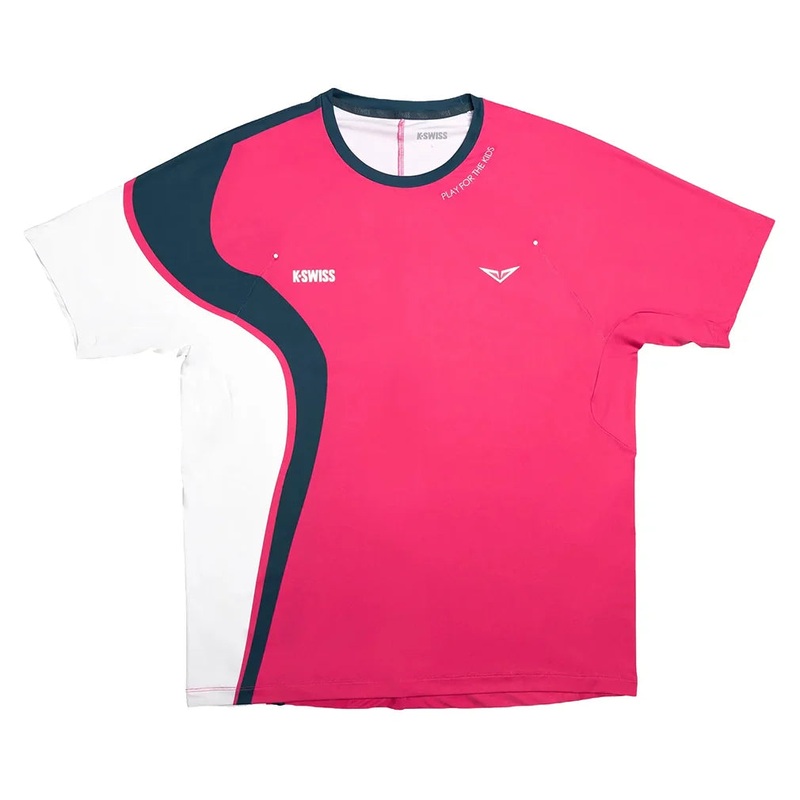 Men`s Rublev Oz Motion Free Pattern Tennis Shirt Neon Blaze and Stargazer