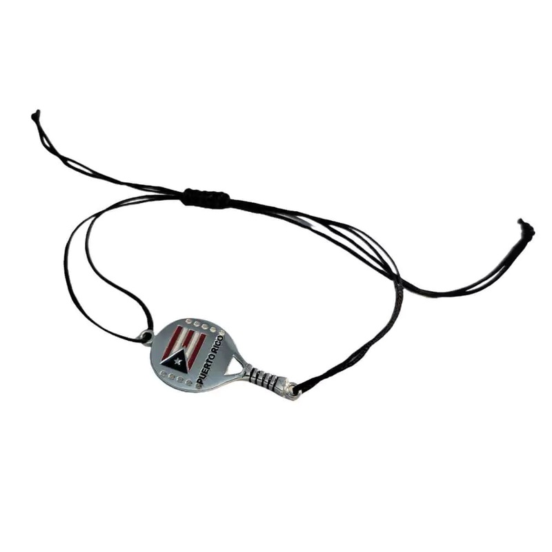 Bracelet with Beach Tennis Racket and Puerto Rican Flag