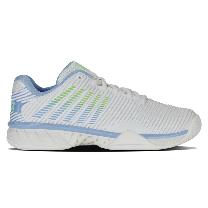 K-Swiss Hypercourt Express 2 Women’s Tennis Shoe (Lucent White/Dutch Canal)