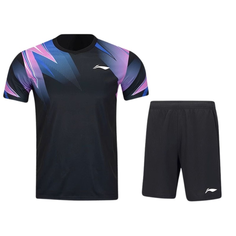 Li-Ning Badminton Competition Uniform Unisex – Black AATV011 Black S