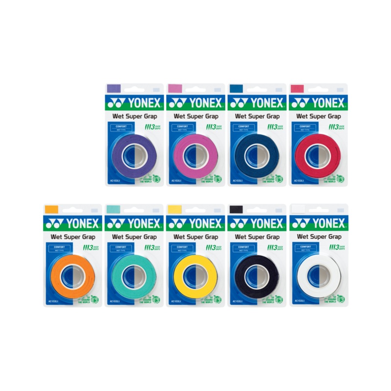 Yonex Wet Super Grap – Multicolor – 3 Pieces White 3 Pieces