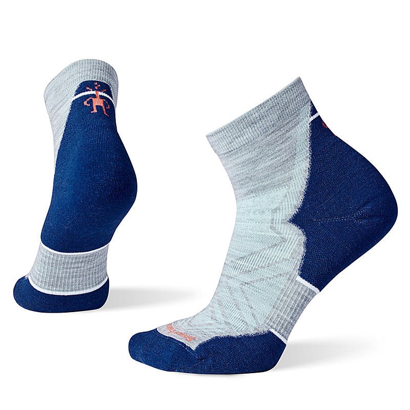 Smartwool Womens Run Targeted Cushion Ankle Socks Light Gray Small