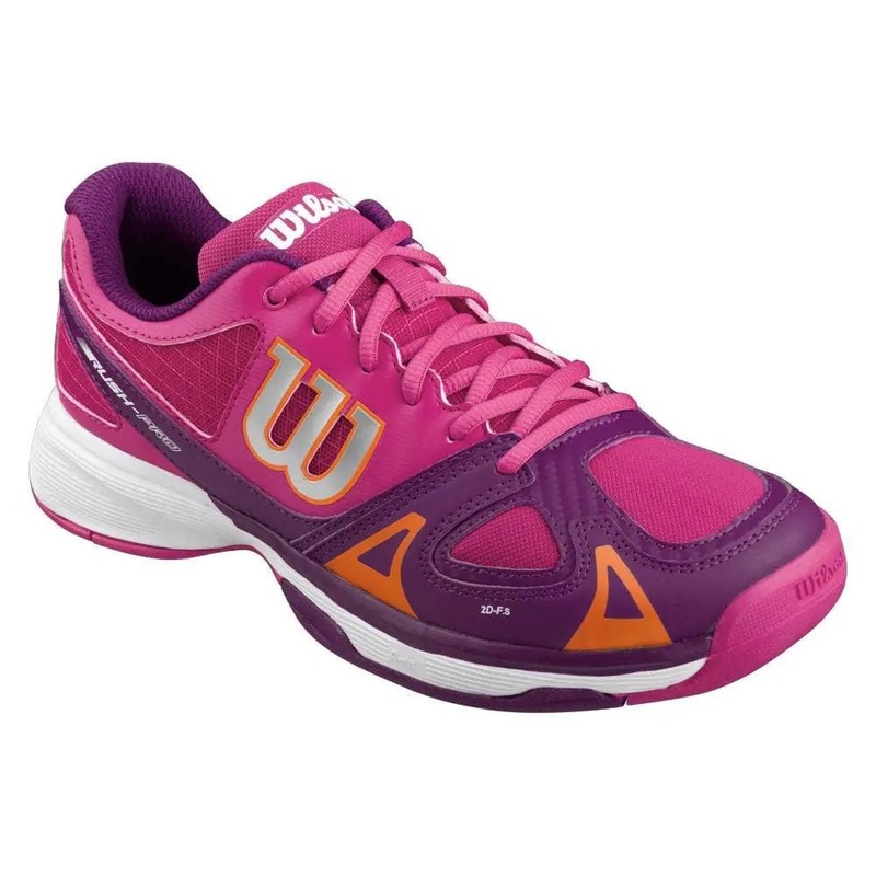 Wilson Rush Pro Junior Tennis Shoes – Pink/Purple/Clementine