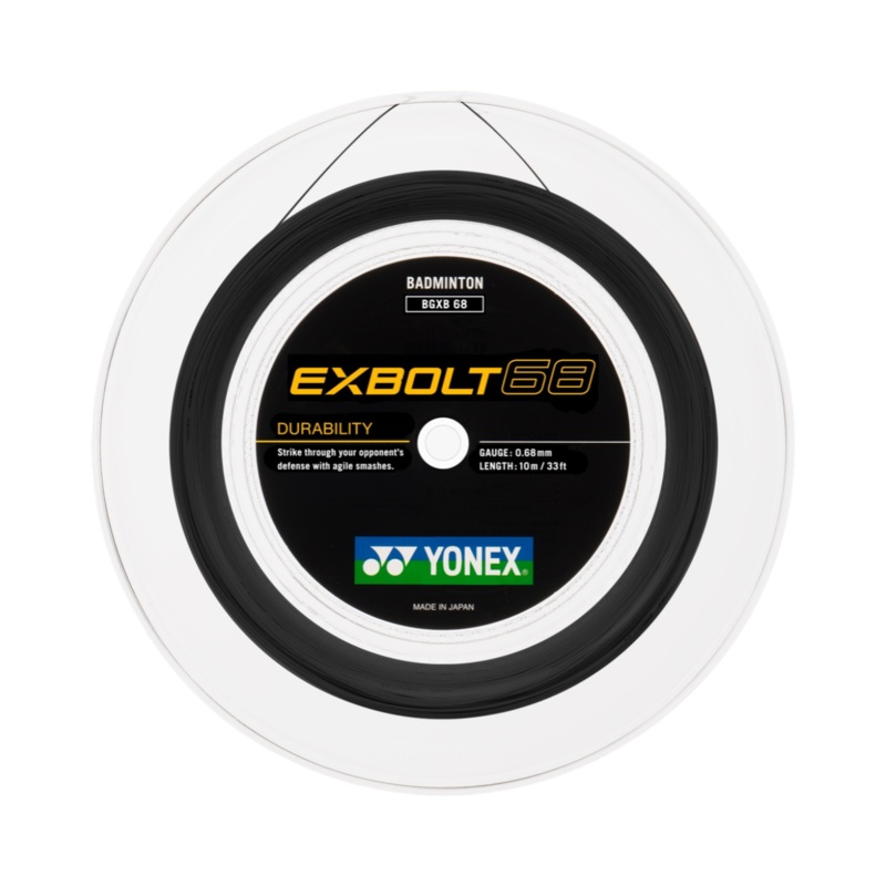 Yonex Exbolt 68 Badminton String (200m Reel) Black 200m Reel BLACK