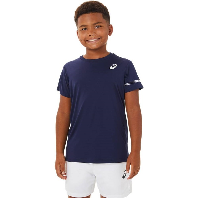 Asics Boys’ Tennis Short Sleeved Top (Peacoat)