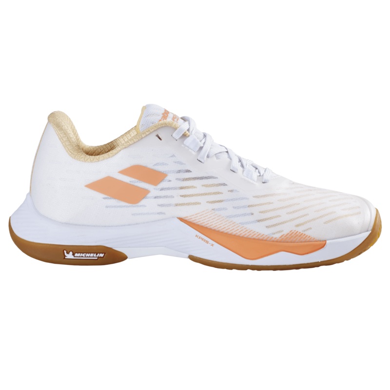 Babolat Shadow Tour 5 Badminton Shoes Women – White/Yellow WHITE/YELLOW UK 5