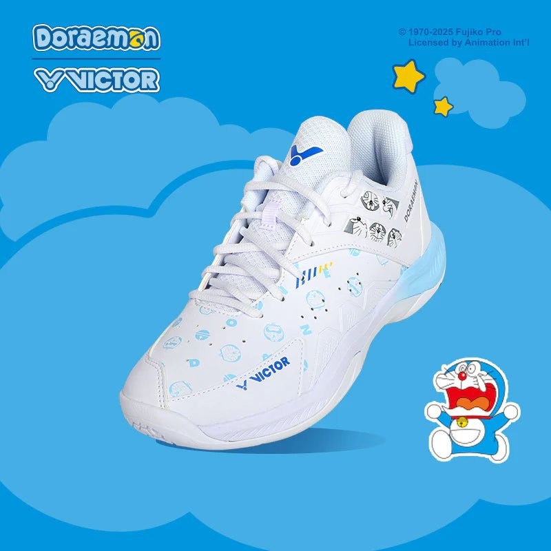 (CLEARANCE) VICTOR x Doraemon Badminton Shoes UNISEX P-DRM-A White US(M) 4.5/ US(W) 6/ UK 4/ EU 36/ 22.5 CM