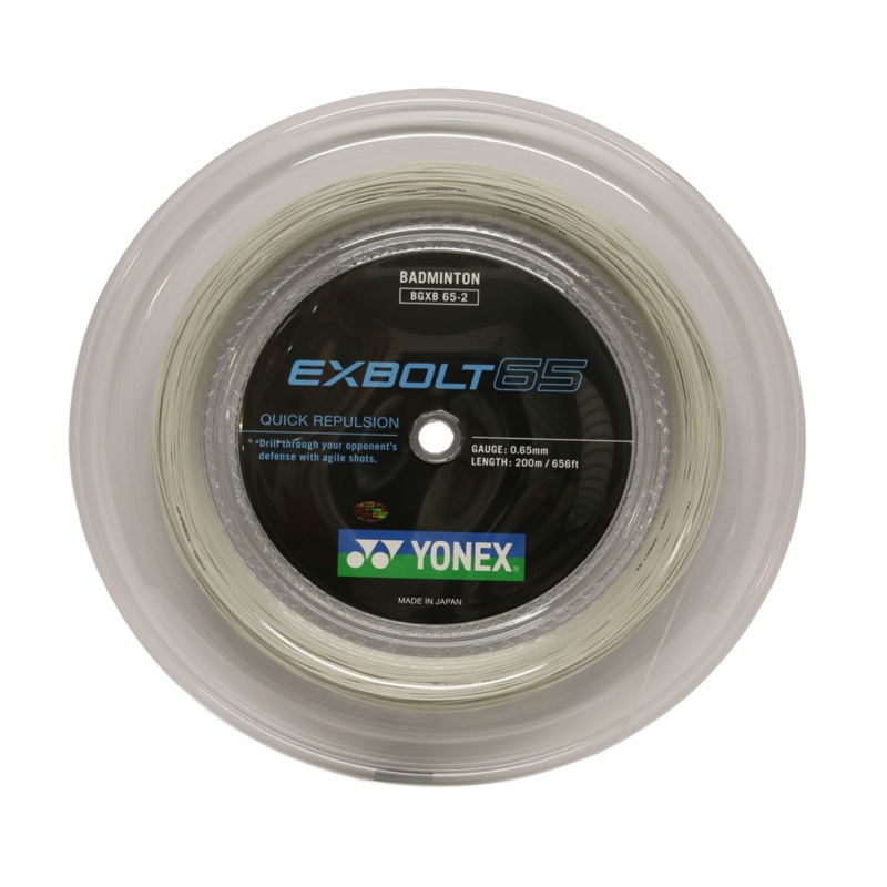 Yonex Exbolt 65 Badminton String (200m Reel) White WHITE 200m Reel