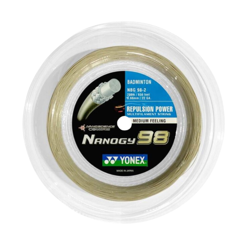 Yonex Nanogy 98 Badminton String (200m Reel) Gold Gold 200m Reel