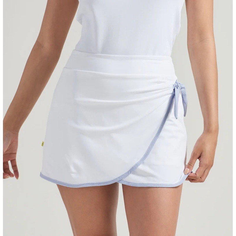 L’Oeuf Poch Seersucker Wrap Skort Small
